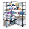 Safco Industrial Add-On Unit, Four-Shelf, 48w x 24d x 72h, Steel, Black 5295BL